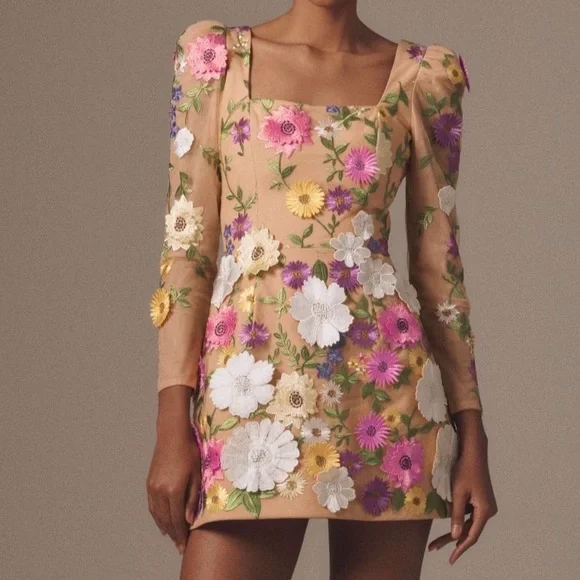 Helsi Anthropologie Floral Long Sleeve Dress M nwt - Picture 6 of 6